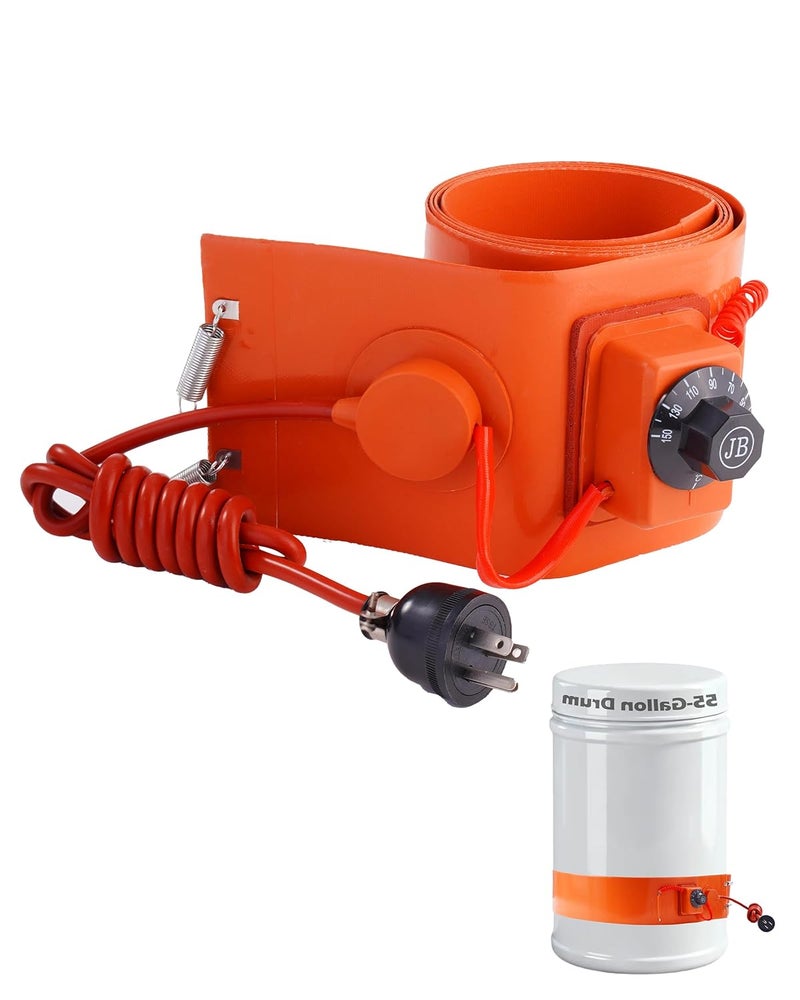 Fatio 55 Gallon Drum Heater, 110V 1000W Insulated Band Heater for 55 Gal Barrel, 70in*5in Bucket Warmer with Temperature Controller(86℉-302℉）, Silicone Rubber - Image 1